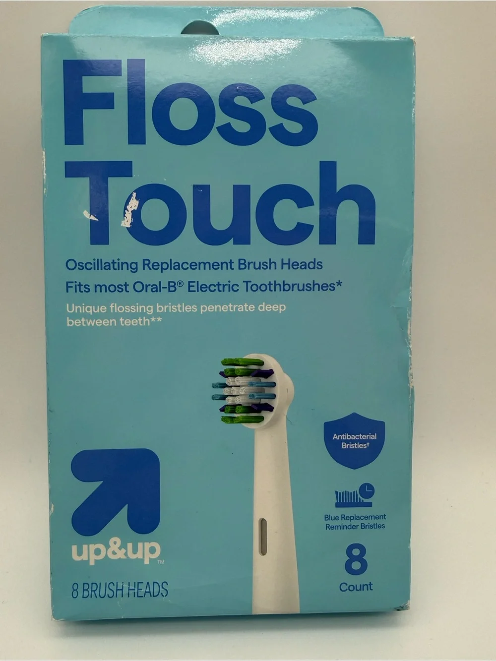Up& Up Replacement Electric Toothbrush Heads with Blue & Green Bristles 8 count